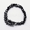 Handmade Evil Eye Lampwork Flat Round Bead Strands LAMP-L058-12mm-10-2