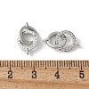Brass Micro Pave Clear Cubic Zirconia Fold Over Clasps KK-D324-04P-2