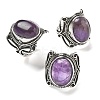 Natural Amethyst Adjustable Rings RJEW-I108-02AS-02-4