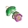Transparent Acrylic Bead Caps with Tibetan Style Alloy Daisy Spacer Beads and Spray Painted Transparent Glass Beads and ABS Plastic Imitation Pearl Beads Pendants PALLOY-JF03630-4