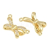 Brass Micro Pave Clear Cubic Zirconia Pendants KK-D109-01G-2