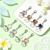 8Pcs Cat Shape Glass Pendant Decorations HJEW-JM04088-1