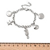 304 Stainless Steel Charm Bracelets BJEW-P368-08A-P-5