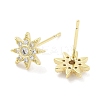 Brass Micro Pave Clear Cubic Zirconia Stud Earrings for Women EJEW-S217-E06-2
