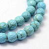 Faceted Synthetical Turquoise Beads Strands X-G-F382-8mm-01-3