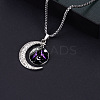 Alloy & Glass Luminous Moon Constellation Pendant Necklaces WG12A0F-05-1