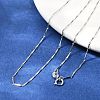 925 Sterling Silver Twisted Bar Link Chain Necklaces NJEW-H056-01A-P-2