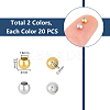 40Pcs 2 Colors Ion Plating(IP) 202 Stainless Steel Beads STAS-UN0056-15-3