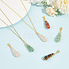 15Pcs Teardrop Mixed Natural Gemstone Charm Locking Stitch Markers HJEW-AB00650-4