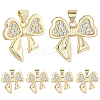 8Pcs Brass Micro Pave Cubic Zirconia Pendants KK-BBC0020-49-1