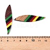 Jamaican Colour Epoxy Resin & Walnut Wood Pendants RESI-N039-122E-3