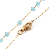 Ion Plating(IP) Crucifix Cross 304 Stainless Steel Rosary Bead Necklaces NJEW-M075-04G-05-3