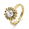 Brass Micro Pave Cubic Zirconia Finger Rings for Women RJEW-L130-005G-4
