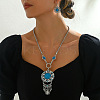 Flower Bohemian Ethnic Style Zinc Alloy & Resin Pendant Necklace & Dangle Earring Sets FS-WGD47C5-01-2