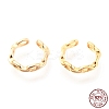 925 Sterling Silver Cuff Earrings EJEW-H124-05G-4