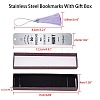 2Pcs 2 Style Stainless Steel Bookmarks AJEW-FG0001-58D-2