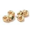 Brass Pave Cubic Zirconia Connector Charms KK-B074-02G-01-2