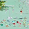 120Pcs 3 Styles Gradient Color Baking Paint Transparent Glass Star & Heart & Butterfly Connector Charms PALLOY-AR00029-4