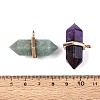 Natural & Synthetic Mixed Stone Double Terminal Pointed Pendants G-N345-09-3