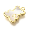 Ion Plating(IP) 304 Stainless Steel Pave Shell Pendants X-STAS-K263-62G-2
