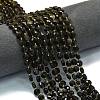 Natural Golden Sheen Obsidian Beads Strands G-K389-B80-01-1
