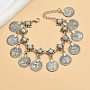 Bohemian Ethnic Style Flower Coin Tassel Alloy Anklets FS-WGE8569-02-2
