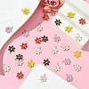 30Pcs 6 Colors Flower Alloy Enamel Pendants ENAM-CJ0006-22-5