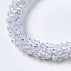 Faceted Transparent Glass Beads Stretch Bracelets BJEW-S144-002C-06-3