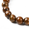 Natural Tiger Eye & Lava Rock & Synthetic Hematitie Beads Stretch Bracelet Set BJEW-JB07030-7