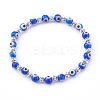 Handmade Round Evil Eye Lampwork Beaded Stretch Bracelets LS-X-BJEW-JB05974-02-1