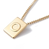Stainless Steel Initial Letter Rectangle Pendant Necklace for Men Women LS-NJEW-E090-01G-15-1
