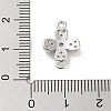 Brass Pave Clear Cubic Zirconia Flower Links Connector Charms KK-Z061-02P-02-3
