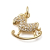 Brass Micro Pave Cubic Zirconia Pendants KK-D431-007G-1