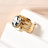 304 Stainless Steel Open Cuff Rings for Women RJEW-K258-17A-G-3