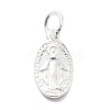 925 Sterling Silver Oval Miraculous Medal Virgin Charms STER-S009-05S-1