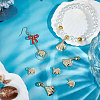 8Pcs 2 Style Brass Micro Pave Clear Cubic Zirconia Charms ZIRC-BBC0001-86-4