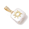 3Pcs 3 Styles Baroque Natural Keshi Pearl Square Charms PALLOY-JF04957-4