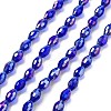 Transparent Electroplate Glass Beads Strands EGLA-A037-T6x8mm-B03-1