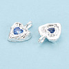 925 Sterling Silver Pave Cornflower Blue Cubic Zirconia Heart Pendants STER-N016-119S-2