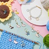 2 Sets 2 Style Cow & Sheep Alloy Enamel Charm Locking Stitch Marker HJEW-NB0002-10-5