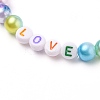 Round Acrylic Imitation Pearl  Stretch Beaded Bracelets BJEW-JB05717-2