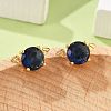 Bat Brass Glass Stud Earrings for Women EJEW-G428-15G-1