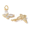 Brass Micro Pave Clear Cubic Zirconia Pendants KK-Q031-46G-02-2