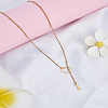 1Pc Letter & Heart Stainless Steel Lariat Necklaces for Women NJEW-LP0002-87G-I-3
