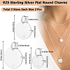 6Pcs 3 Size 925 Sterling Silver Pendants STER-BBC0005-38S-2