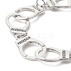 Tibetan Style Alloy Handcuff with Freedom Link Chain Necklaces for Men Women BJEW-JB09341-3
