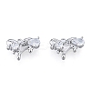 Brass Micro Pave Clear Cubic Zirconia Pendants KK-N216-587P-2