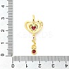 Heart Real 18K Gold Plated Rack Plating Brass Micro Pave Cubic Zirconia Pendants KK-S396-09C-3
