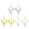 3 Pairs 3 Styles Natural Mixed Stone & Brass Dangle Earrings EJEW-TA00551-1