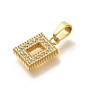 Ion Plating(IP) 304 Stainless Steel Micro Pave Cubic Zirconia Pendants STAS-H228-04G-01-2